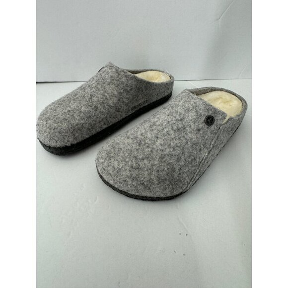 Birkenstock Zermatt Gray Shearling Lined Clogs Slippers Big Kids 32 US 1 Wool Ne - Picture 2 of 4